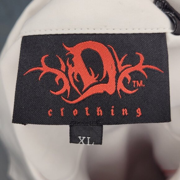 D Clothing Skulls & Flames Shirt Sz XL Button Up Short Sleeve Small Spot See Pic - Picture 6 of 11